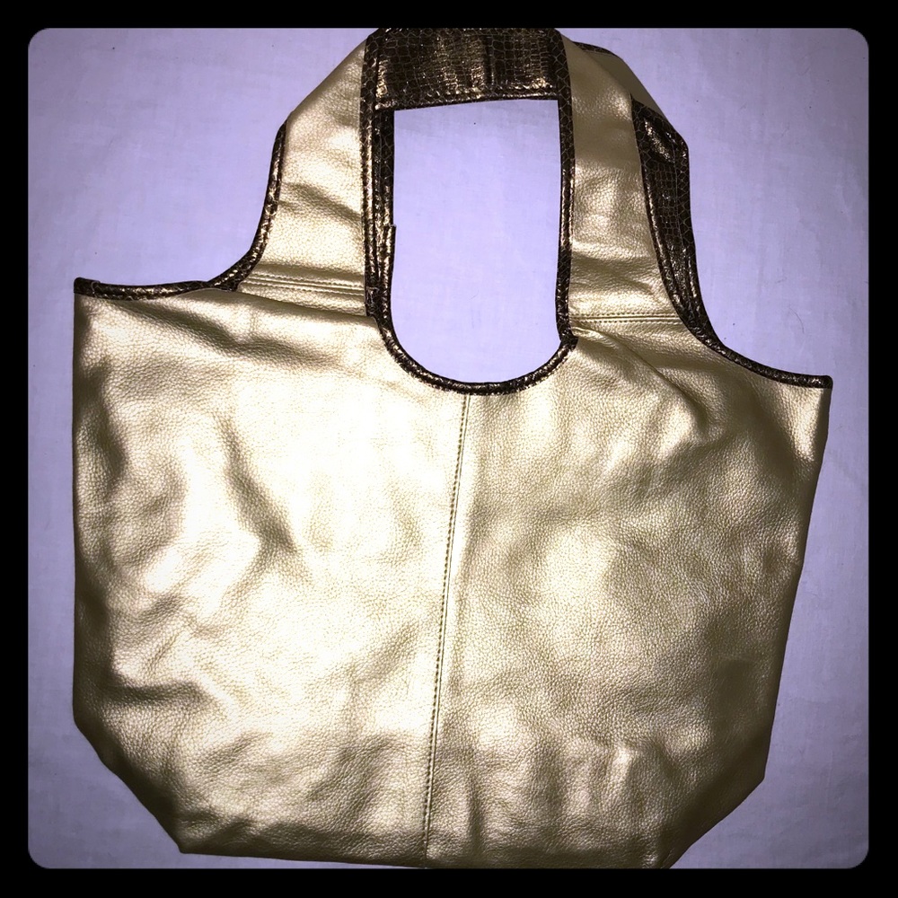 New gold tote bag purse